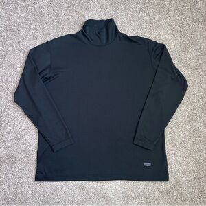 Vintage Patagonia Capilene Mock Neck Base Layer Shirt Black Men's Large USA Made